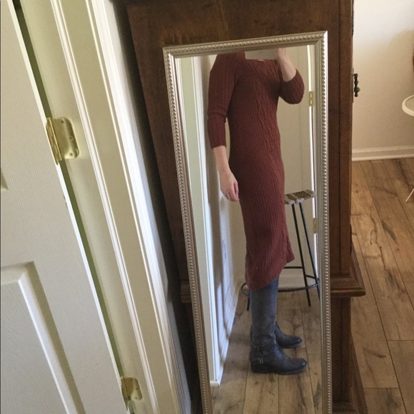 Sparrow Anthropologie Rust Midi Sweater Dress - Picture 2 of 5